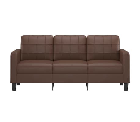 vidaXL Trivietė sofa, rudos spalvos, 180cm, dirbtinė oda