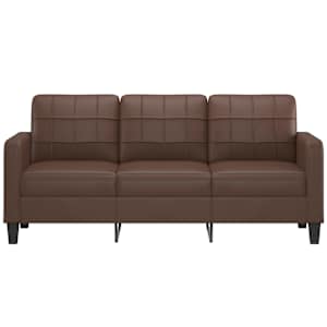 vidaXL Trivietė sofa, rudos spalvos, 180cm, dirbtinė oda