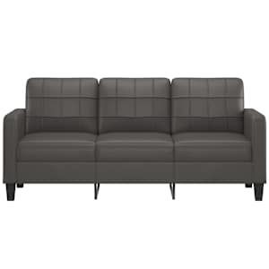 vidaXL Trivietė sofa, pilkos spalvos, 180cm, dirbtinė oda