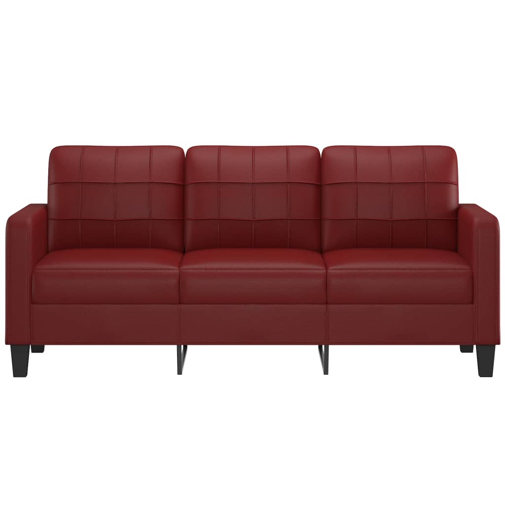 vidaXL 3-personers sofa 180 cm kunstlæder vinrød