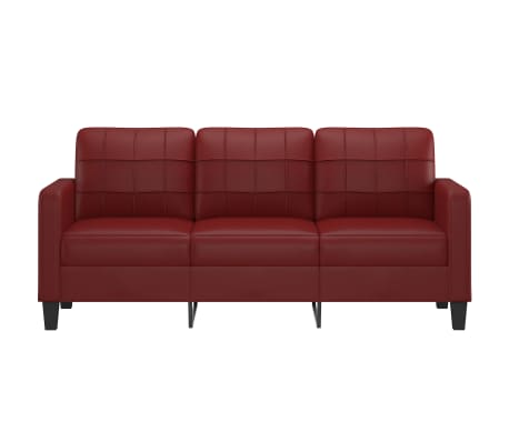 vidaXL 3-personers sofa 180 cm kunstlæder vinrød