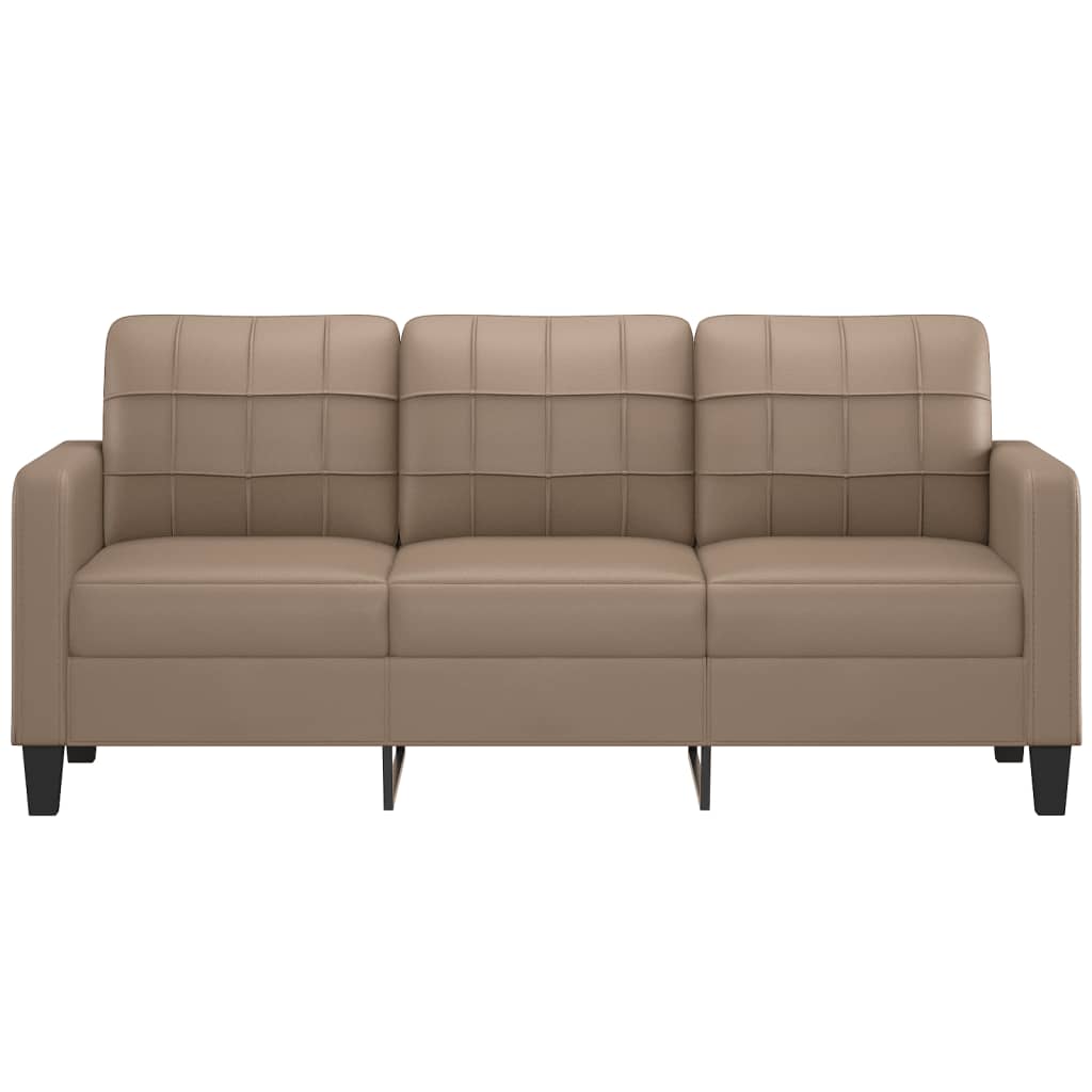 vidaXL 3-Seater Sofa Cappuccino 70.9" Faux Leather