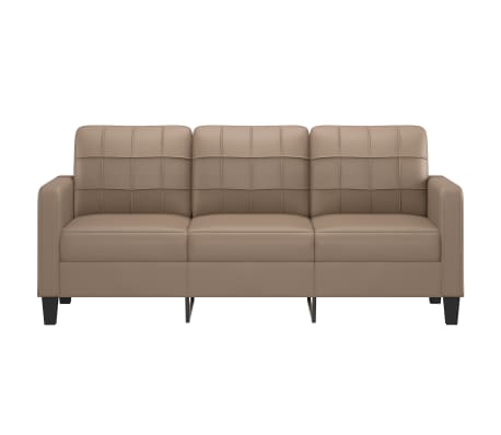 vidaXL 3-Seater Sofa Cappuccino 70.9" Faux Leather