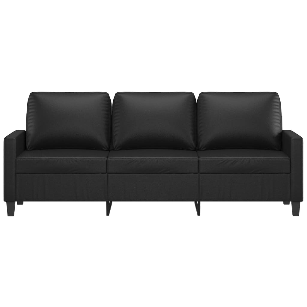 vidaXL 3-Sitzer-Sofa Schwarz 180 cm Kunstleder