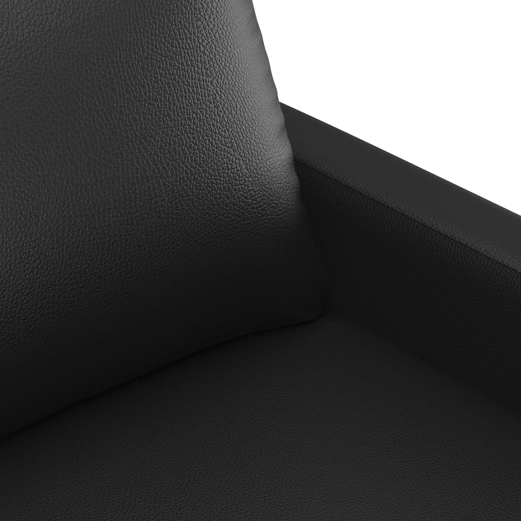 3-Sitzer-Sofa Schwarz 180 cm Kunstleder | Stepinfit.de
