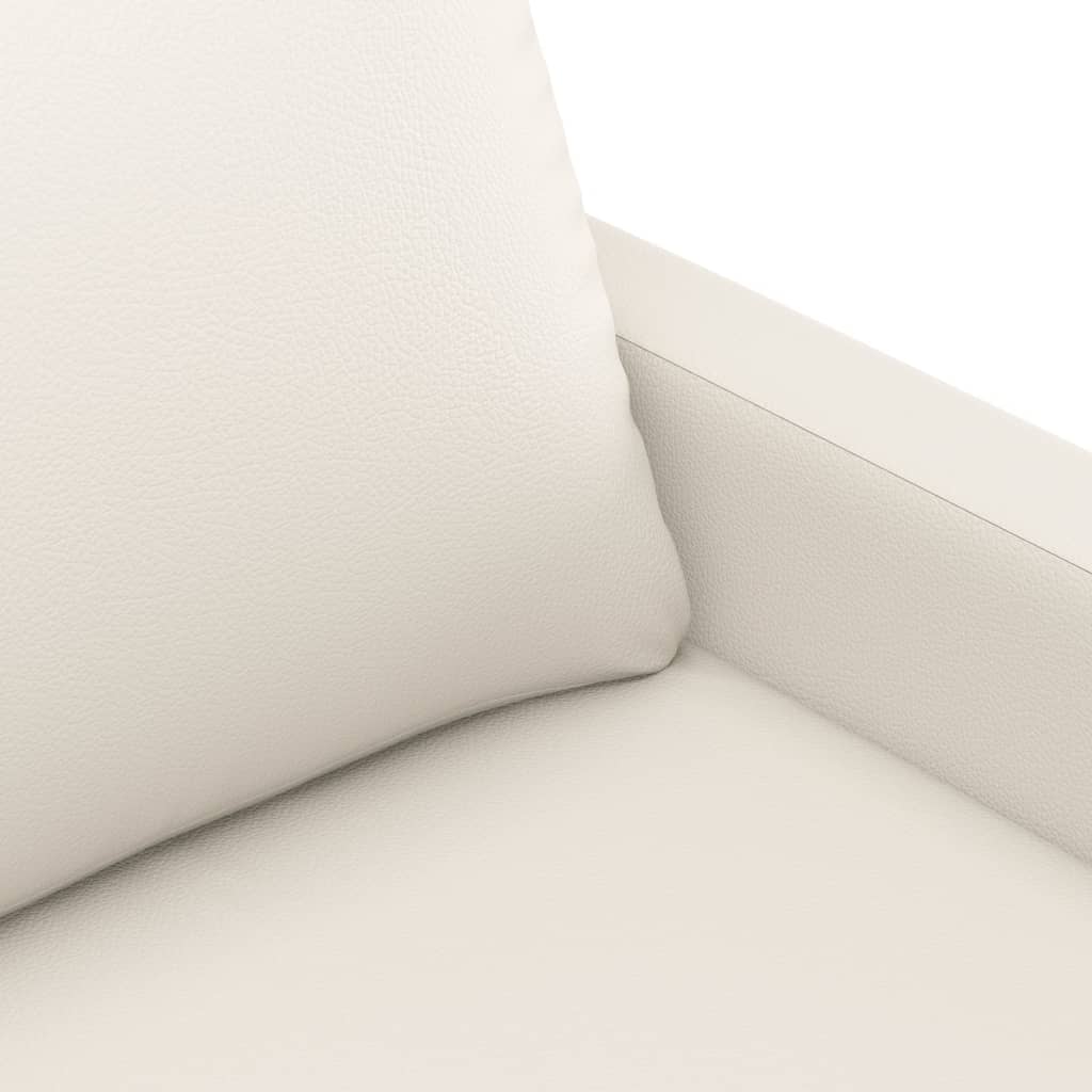 3 személyes krémszínű műbőr kanapé 180 cm