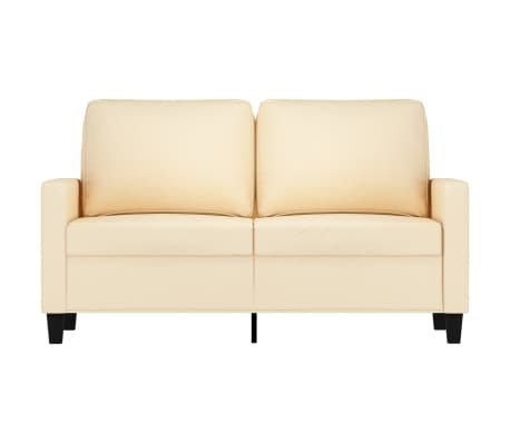 vidaXL Dvivietė sofa, kreminės spalvos, 120cm, audinys