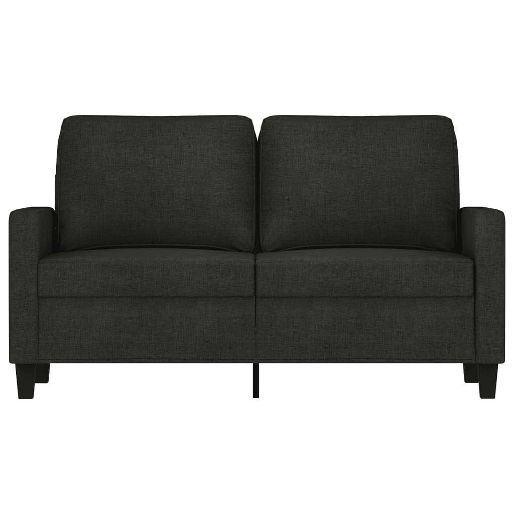 vidaXL Canapé à 2 places Noir 120 cm Tissu