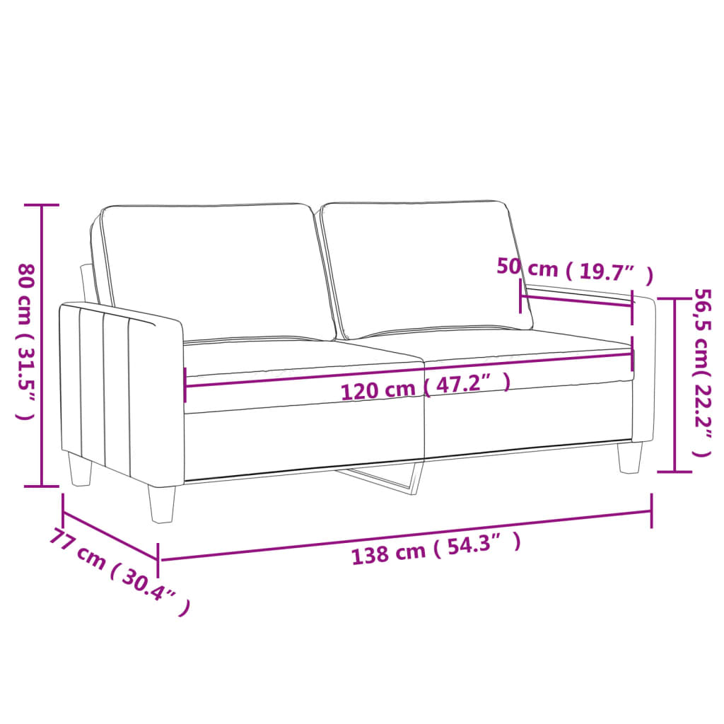 2-Sitzer-Sofa Hellgelb 120 cm Stoff | Stepinfit.de