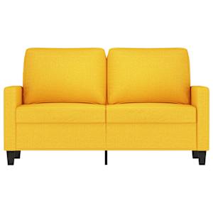vidaXL Dvivietė sofa, šviesiai geltonos spalvos, 120cm, audinys
