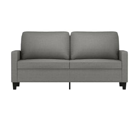 vidaXL 2-местен диван, тъмносив, 140 см, плат