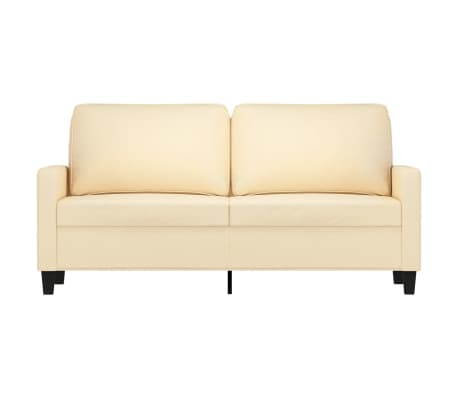 vidaXL Dvivietė sofa, kreminės spalvos, 140cm, audinys