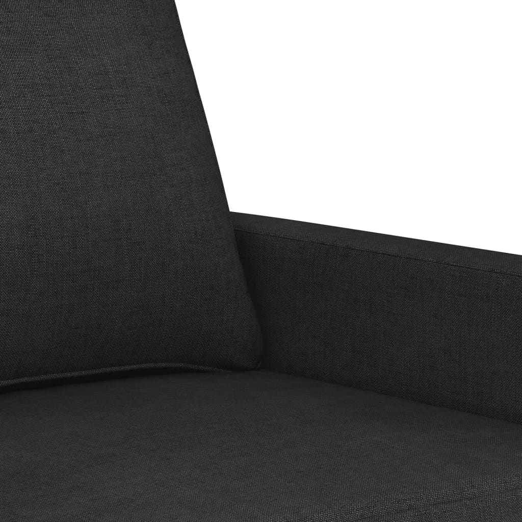 2-Sitzer-Sofa Schwarz 140 cm Stoff | Stepinfit.de