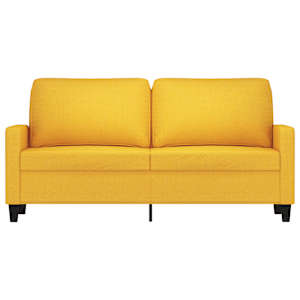 vidaXL Dvivietė sofa, &scaron;viesiai geltonos spalvos, 140cm, audinys