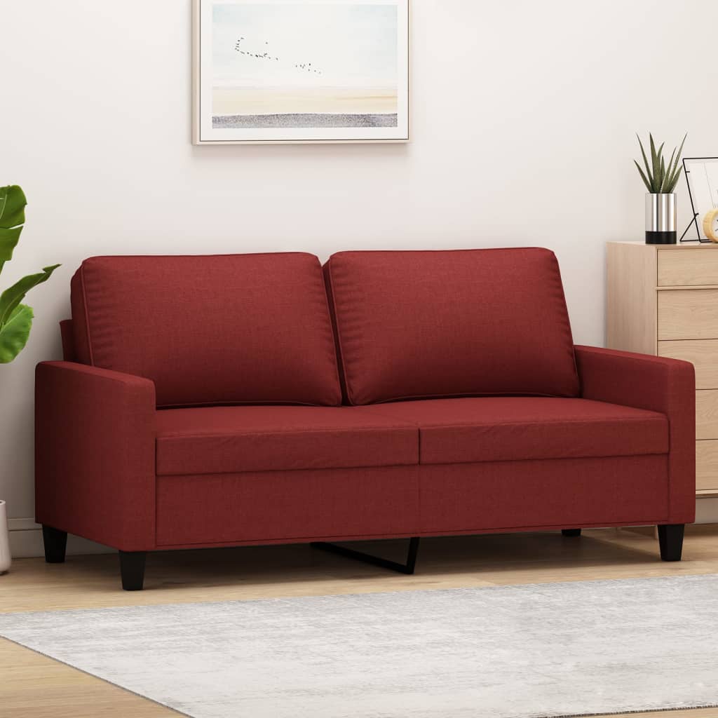 vidaXL Canapea cu 2 locuri, roșu vin, 140 cm, material textil