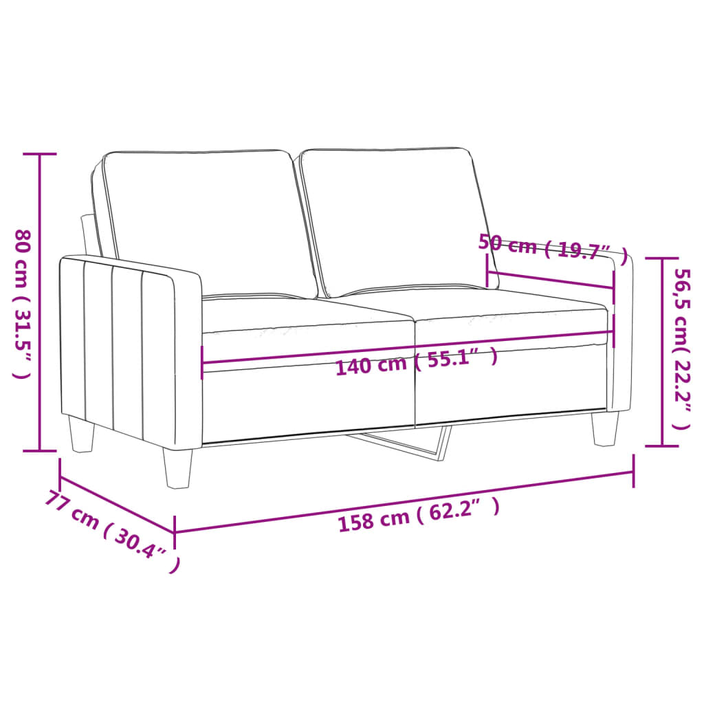2-Sitzer-Sofa Taupe 140 cm Stoff | Stepinfit.de