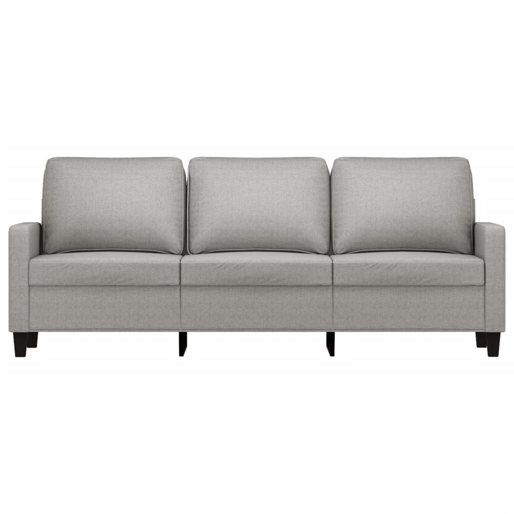 vidaXL Sofa 3-osobowa, jasnoszara, 180 cm, tapicerowana tkaniną