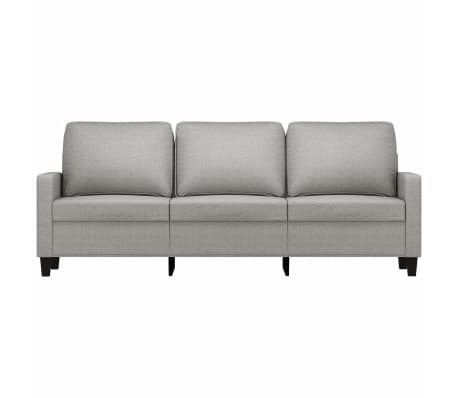 vidaXL Sofa 3-osobowa, jasnoszara, 180 cm, tapicerowana tkaniną