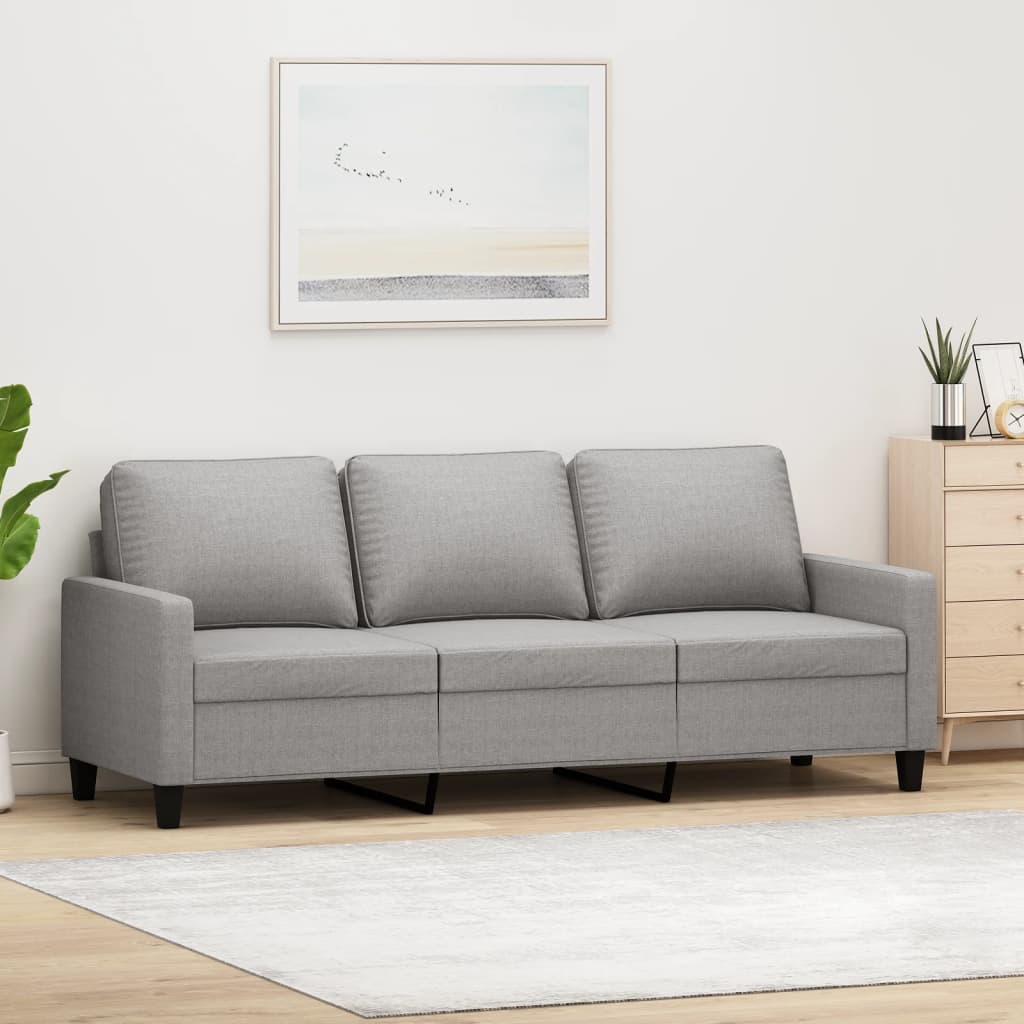 vida XL 3-Sitzer-Sofa Hellgrau 180 cm Stoff