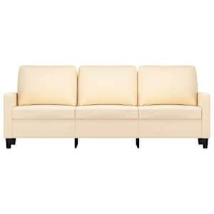 vidaXL Trivietė sofa, kreminės spalvos, 180cm, audinys