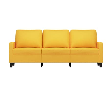vidaXL Trivietė sofa, &scaron;viesiai geltonos spalvos, 180cm, audinys