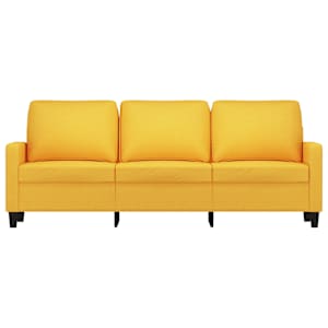 vidaXL Trivietė sofa, &scaron;viesiai geltonos spalvos, 180cm, audinys