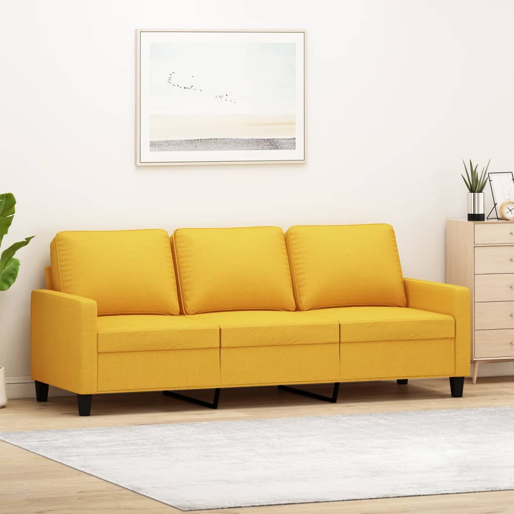 3-Sitzer-Sofa Hellgelb 180 cm Stoff | Stepinfit.de