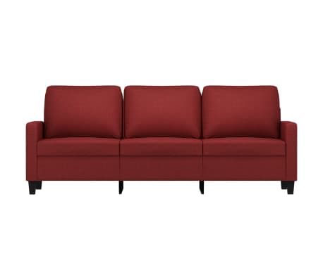 vidaXL Trivietė sofa, raudonojo vyno spalvos, 180cm, audinys