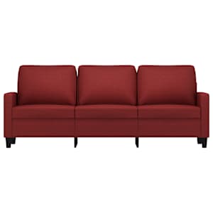 vidaXL Trivietė sofa, raudonojo vyno spalvos, 180cm, audinys