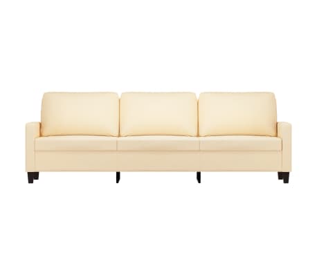 vidaXL Trivietė sofa, kreminės spalvos, 210cm, audinys