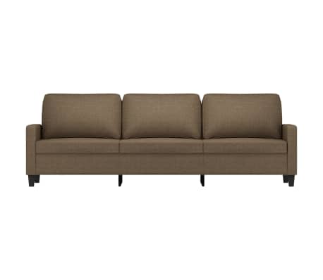 vidaXL Trivietė sofa, rudos spalvos, 210cm, audinys