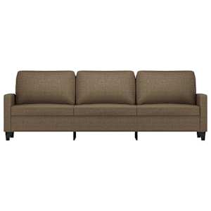 vidaXL Trivietė sofa, rudos spalvos, 210cm, audinys