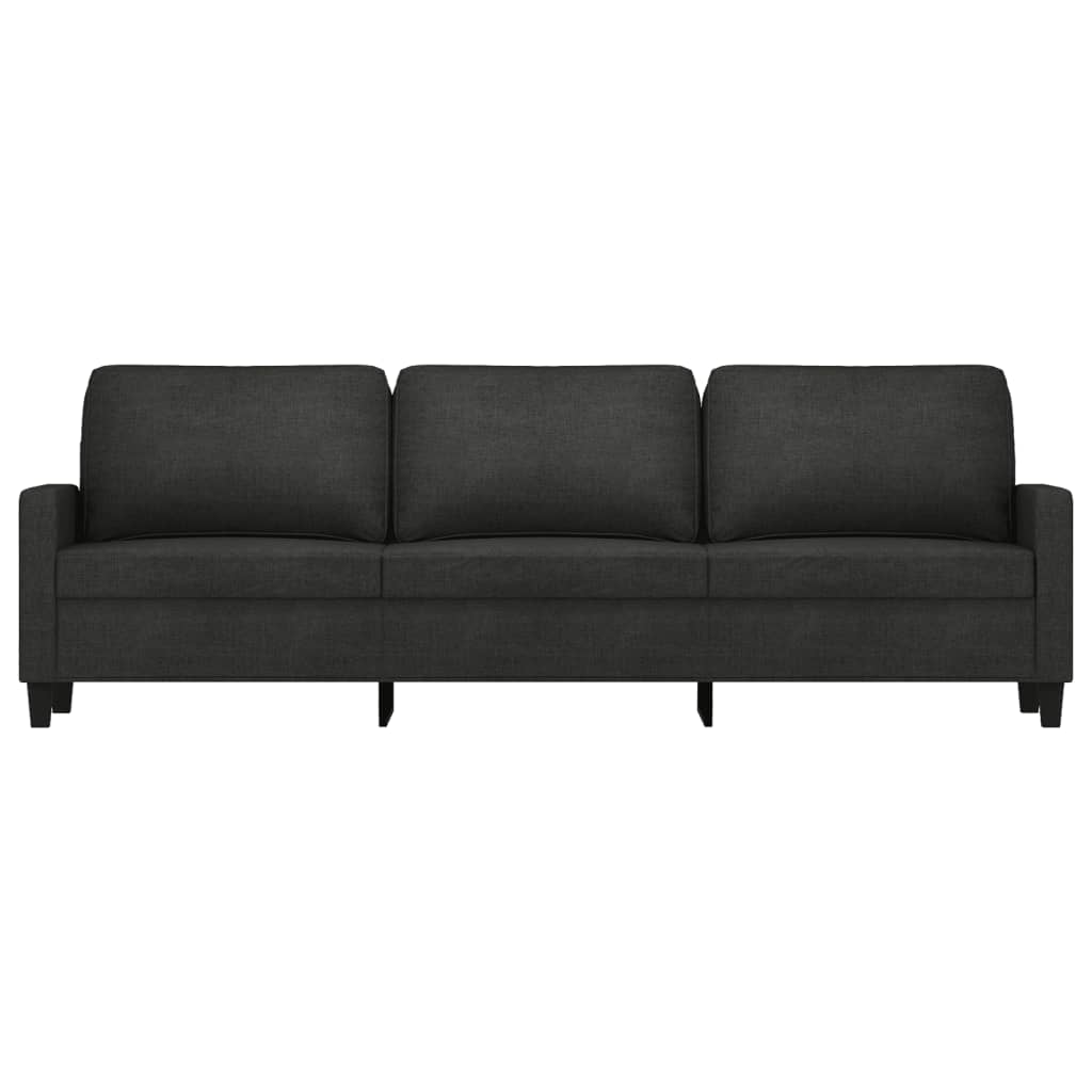 vidaXL Canapé à 3 places Noir 210 cm Tissu