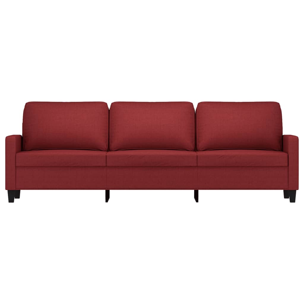 vidaXL Canapé à 3 places Rouge bordeaux 210 cm Tissu