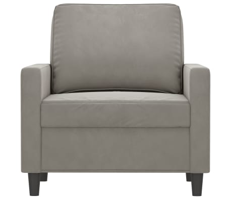 vidaXL Krėslas, &scaron;viesiai pilkos spalvos, 60cm, aksomas