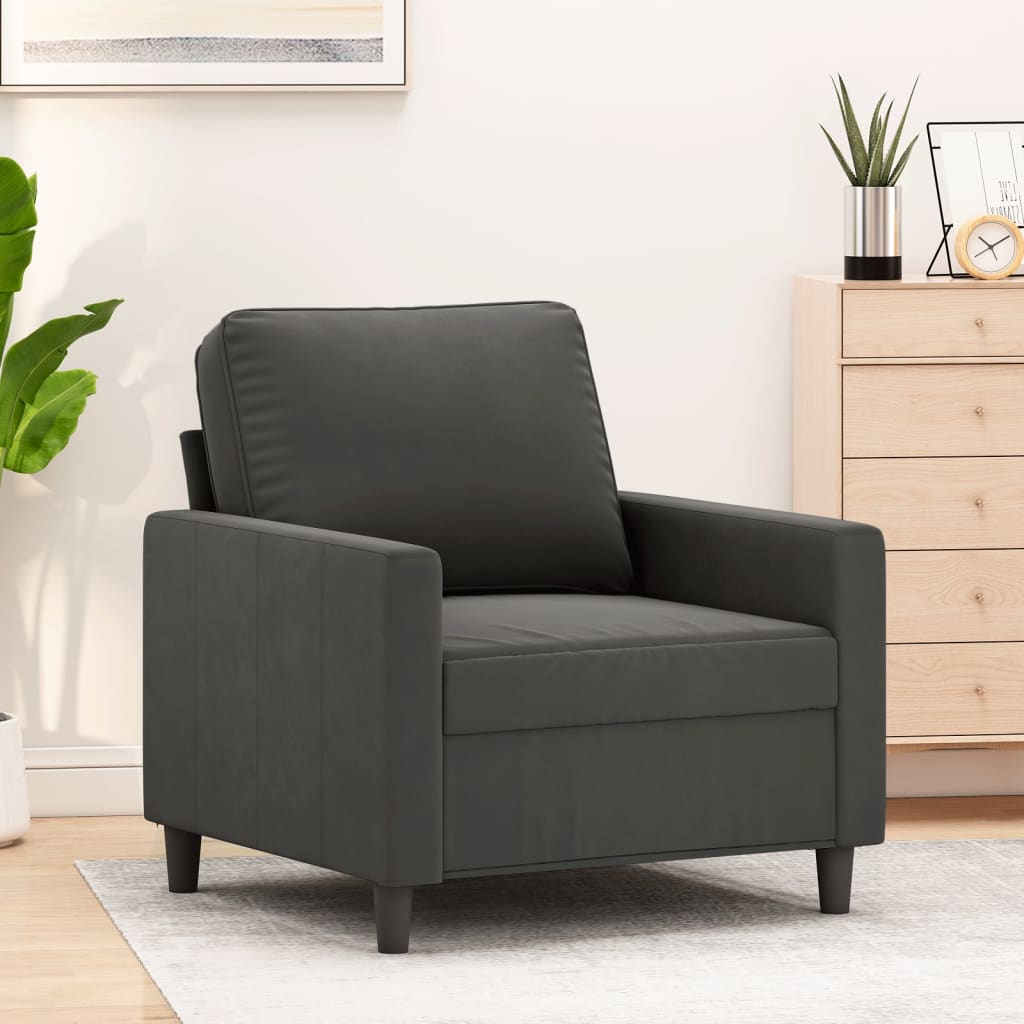 vida XL Sessel Dunkelgrau 60 cm Samt