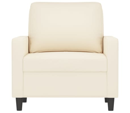 vidaXL Krėslas, kreminės spalvos, 60cm, aksomas