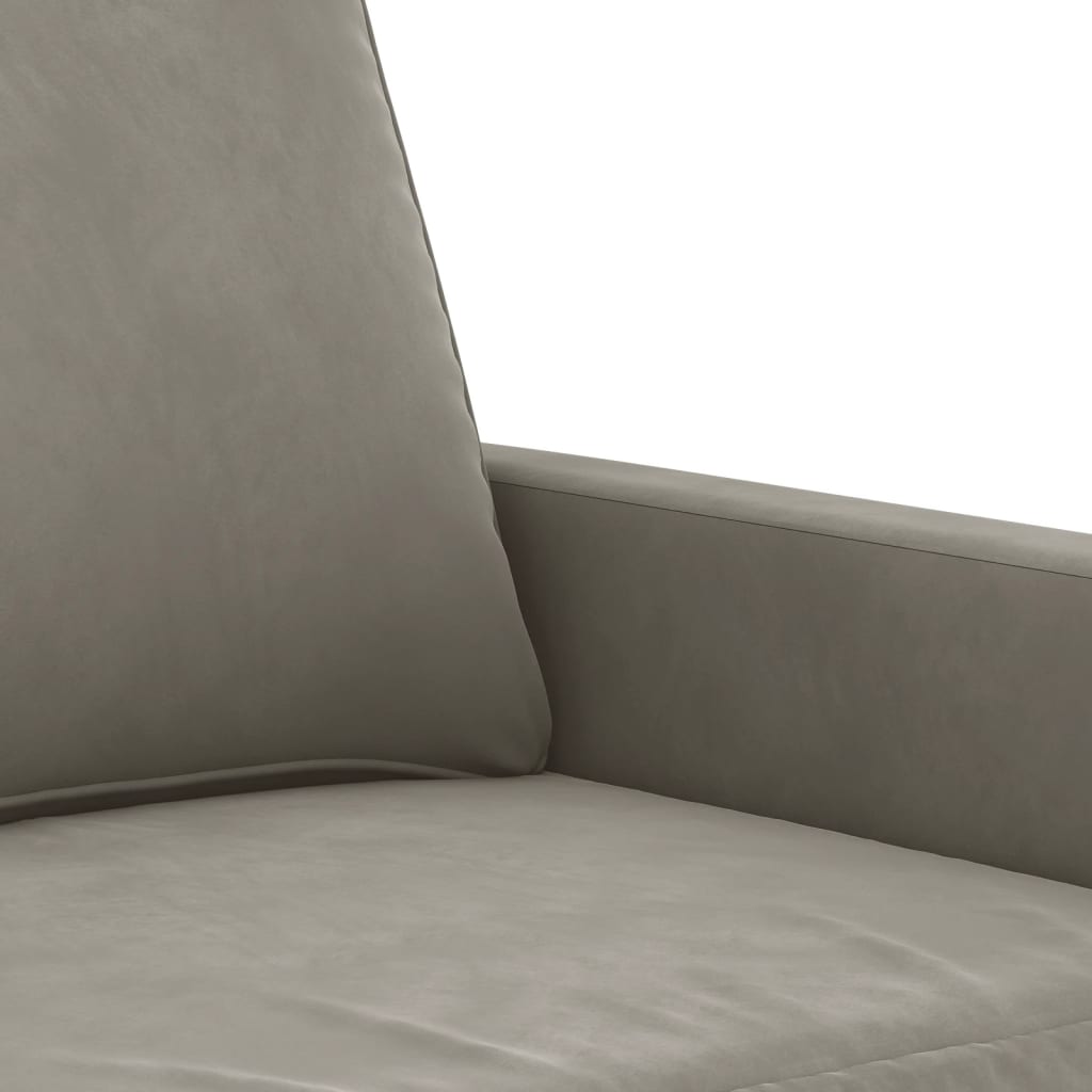 2-Sitzer-Sofa Hellgrau 120 cm Samt | Stepinfit.de