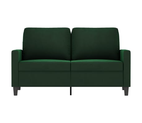 vidaXL Dvivietė sofa, tamsiai žalios spalvos, 120cm, aksomas