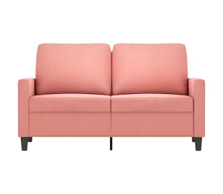 vidaXL 2-местен диван, розов, 120 см, кадифе