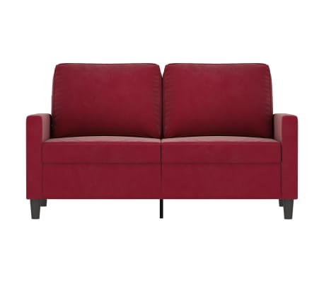 vidaXL Dvivietė sofa, raudonojo vyno spalvos, 120cm, aksomas