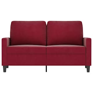 vidaXL Dvivietė sofa, raudonojo vyno spalvos, 120cm, aksomas