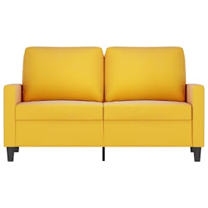 vidaXL Dvivietė sofa, geltonos spalvos, 120cm, aksomas