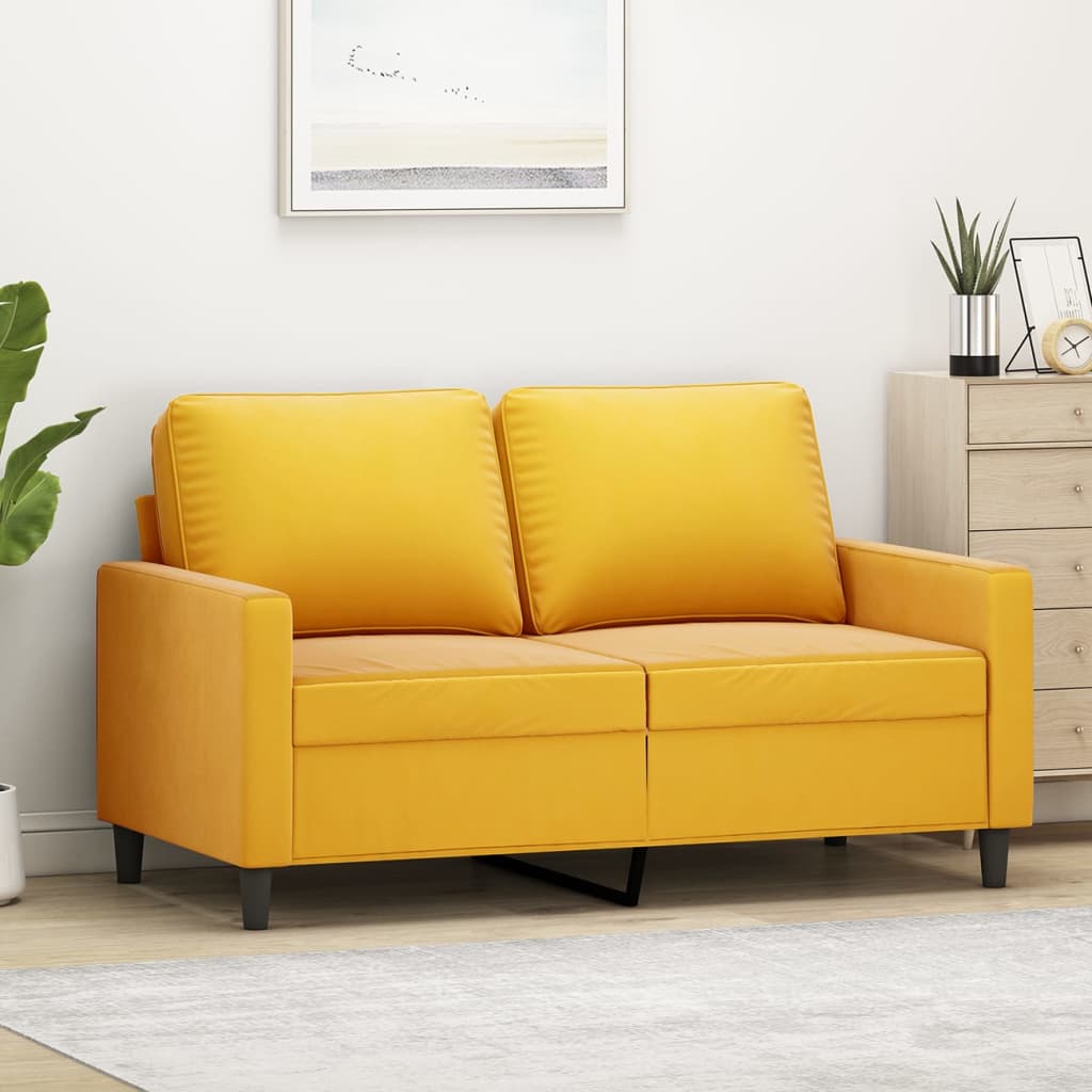 2-Sitzer-Sofa Gelb 120 cm Samt | Stepinfit