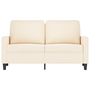 vidaXL Dvivietė sofa, kreminės spalvos, 120cm, aksomas