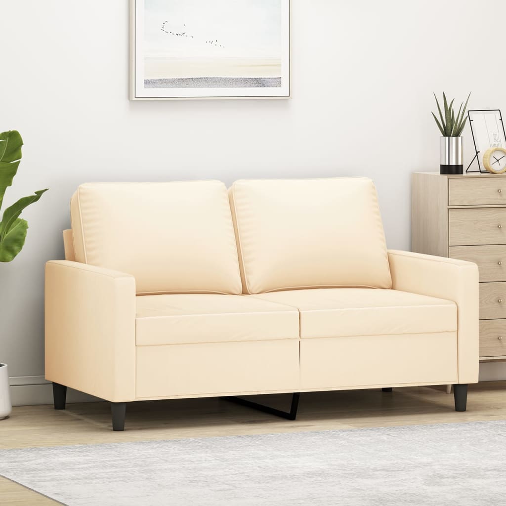 2-Sitzer-Sofa Creme 120 cm Samt | Stepinfit.de