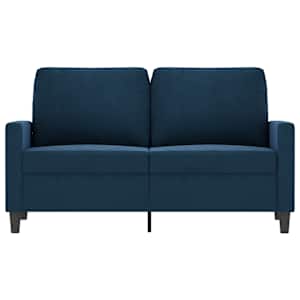 vidaXL Dvivietė sofa, mėlynos spalvos, 120cm, aksomas