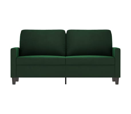 vidaXL Dvivietė sofa, tamsiai žalios spalvos, 140cm, aksomas