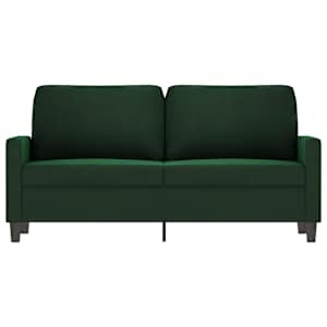 vidaXL Dvivietė sofa, tamsiai žalios spalvos, 140cm, aksomas