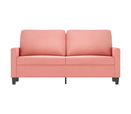 vidaXL Dvivietė sofa, rožinės spalvos, 140cm, aksomas
